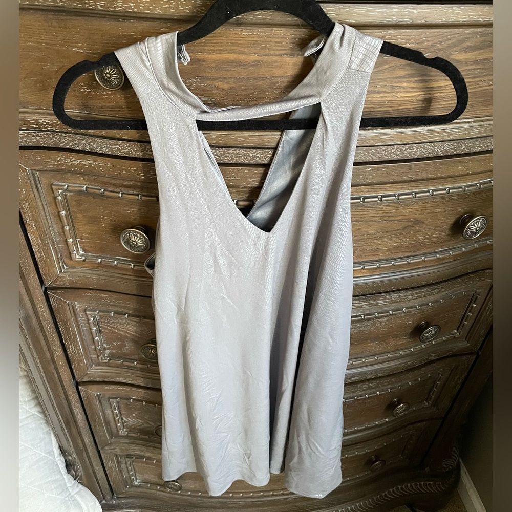 Gray Snake skin pattern high neck dress - Size small